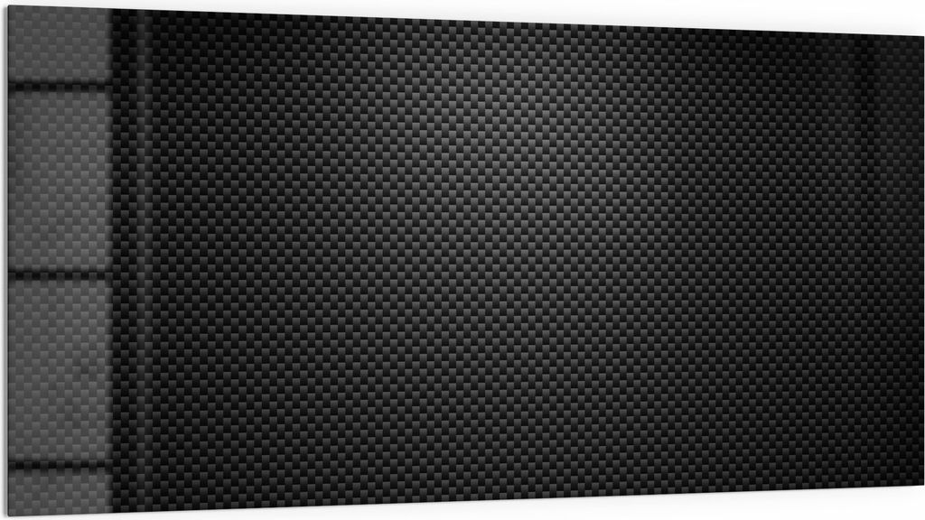 DEQORI Küchenrückwand Glas 100x50 cm 'Kohlenstofffasern' Spritzschutz Bad Rückwand
