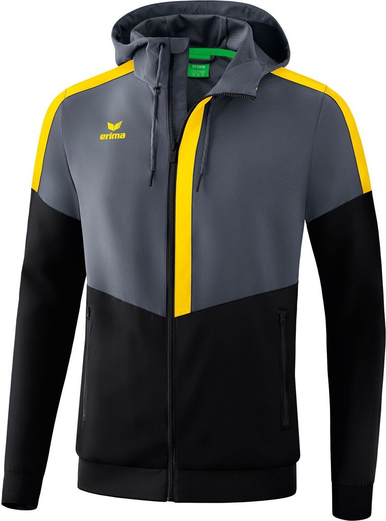 Erima Squad Tracktop Jacke Mit Kapuze Herren - Slate Grey / Schwarz / Gelb