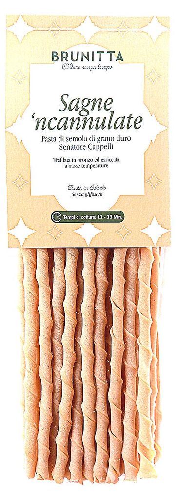 Brunitta Sagne Ncannulate – Hartweizenpasta – Hergestellt in Italien – Langsam getrocknet – 6 x 400 g