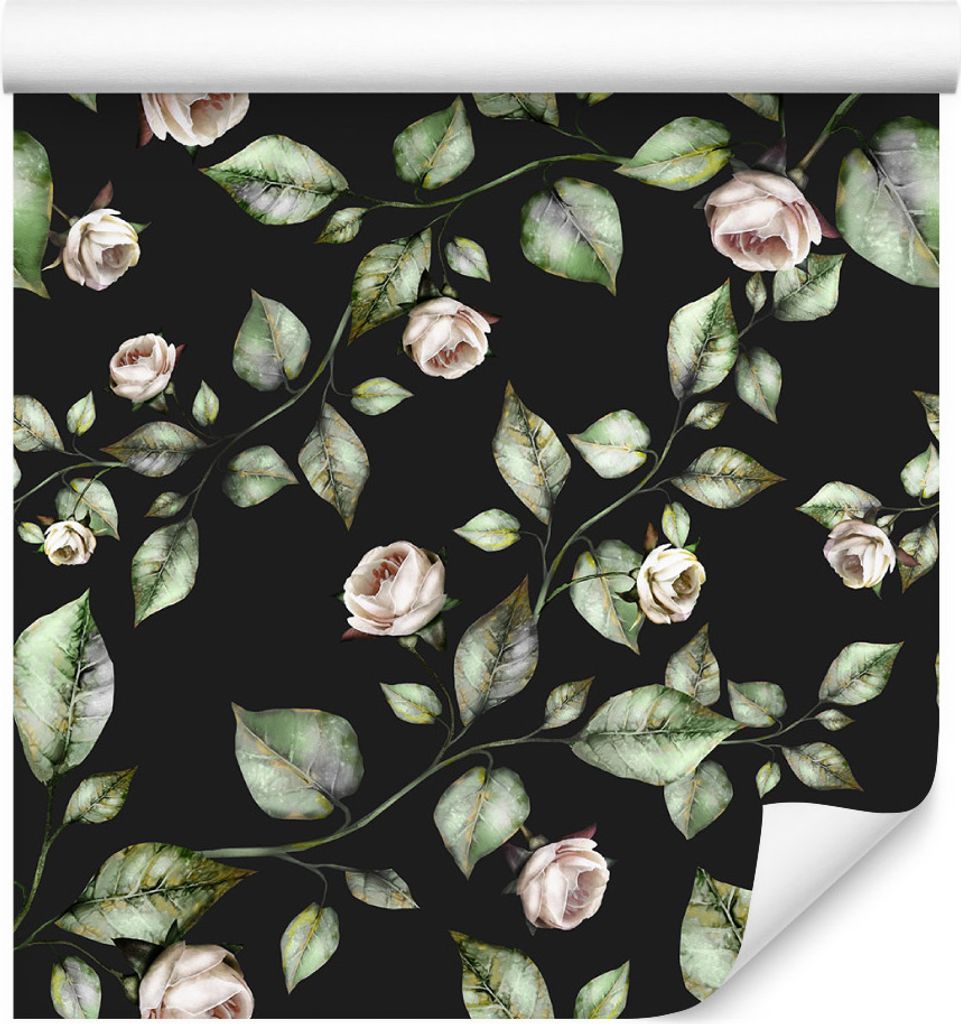 10m VLIES TAPETE Rolle Blumen Rosen Blätter Natur Pflanzen XXL