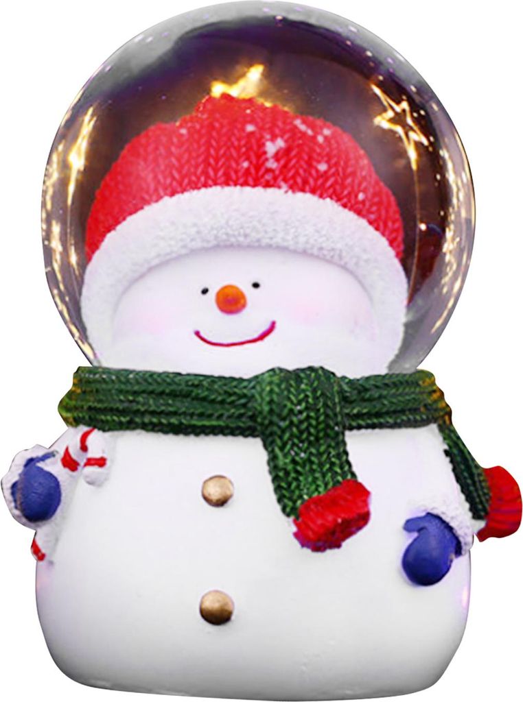 Weihnacht Schneekugel Farbe Wechseln beleuchtet Kristallkugel Nachbildung Harzglas Ornamente gro?er K?pfe gro?er Schneemann