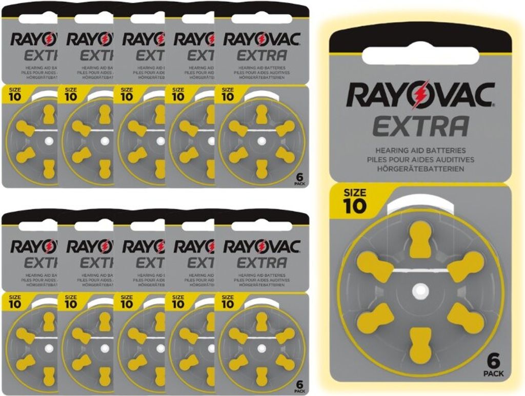 Hörgeräte-Batterien Rayovac 10, 10 Plaketten Produktbild 