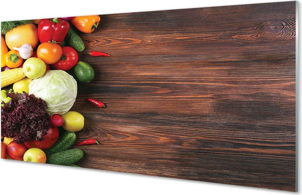 Glasbilder 140x70 Wandkunst Corn Pfeffer Kohl