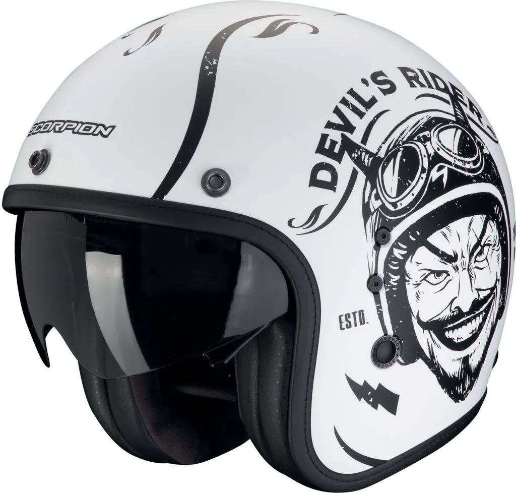 Casque Moto Scorpion Exo Belfast EVO Romeo en Fibre avec Écran Solaire