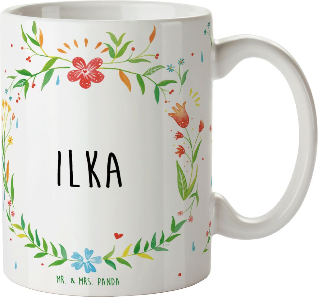Mr. & Mrs. Panda Teetasse Ilka - Geschenk, Kaffeebecher, Kakaotasse, Tasse, Keramiktasse, Kaffeetasse, Becher