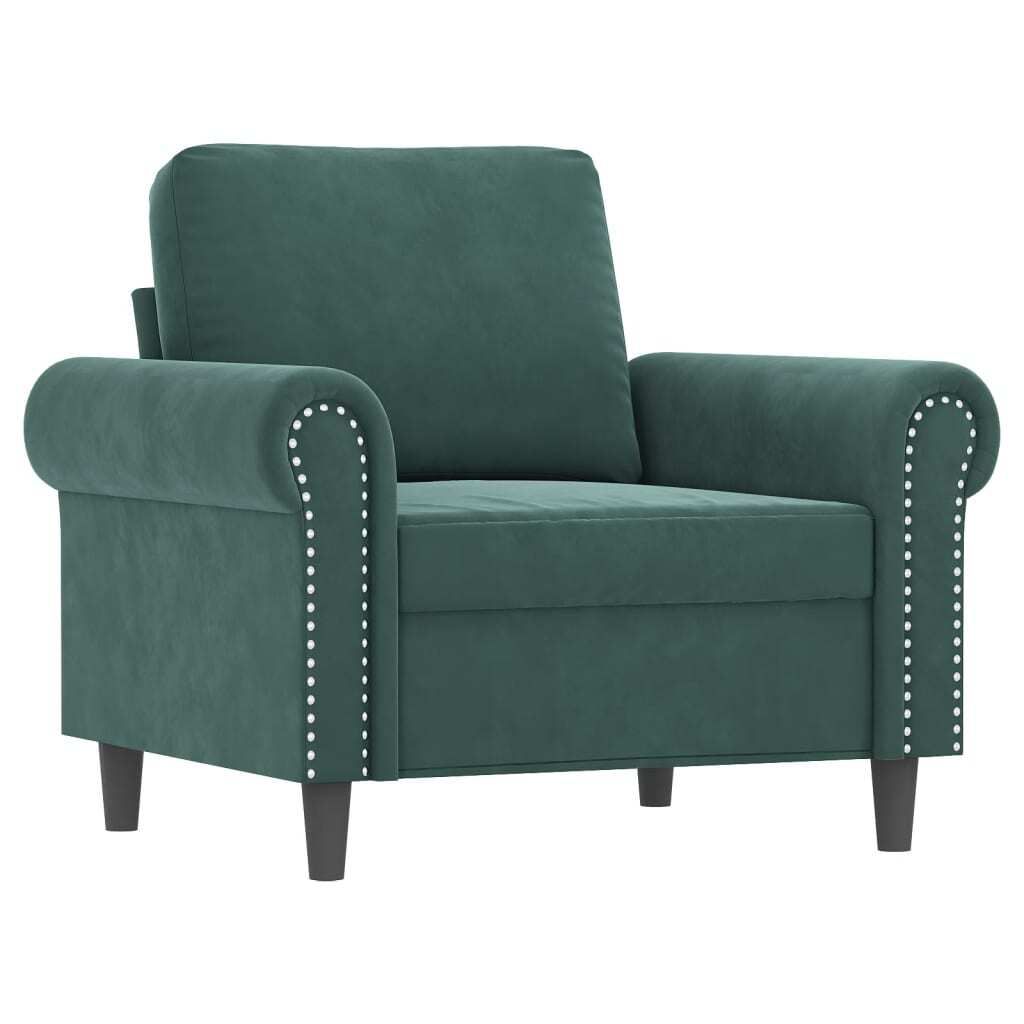 "2026"Cloris 3-tlg. Sofagarnitur mit Kissen Dunkelgrün Samt - Klassische Sofas eleganten660101