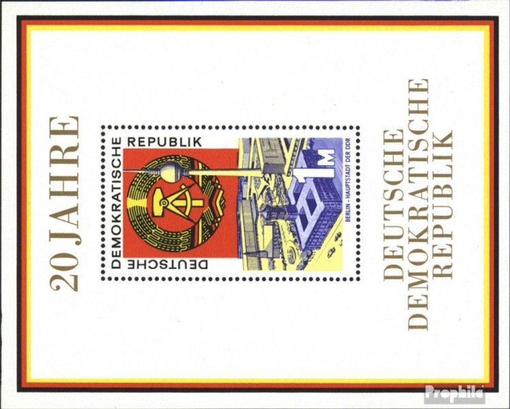 Briefmarken DDR 1969 Mi Block28 (kompl.Ausgabe) gestempelt 20 Jahre DDR (I) / Bl.28