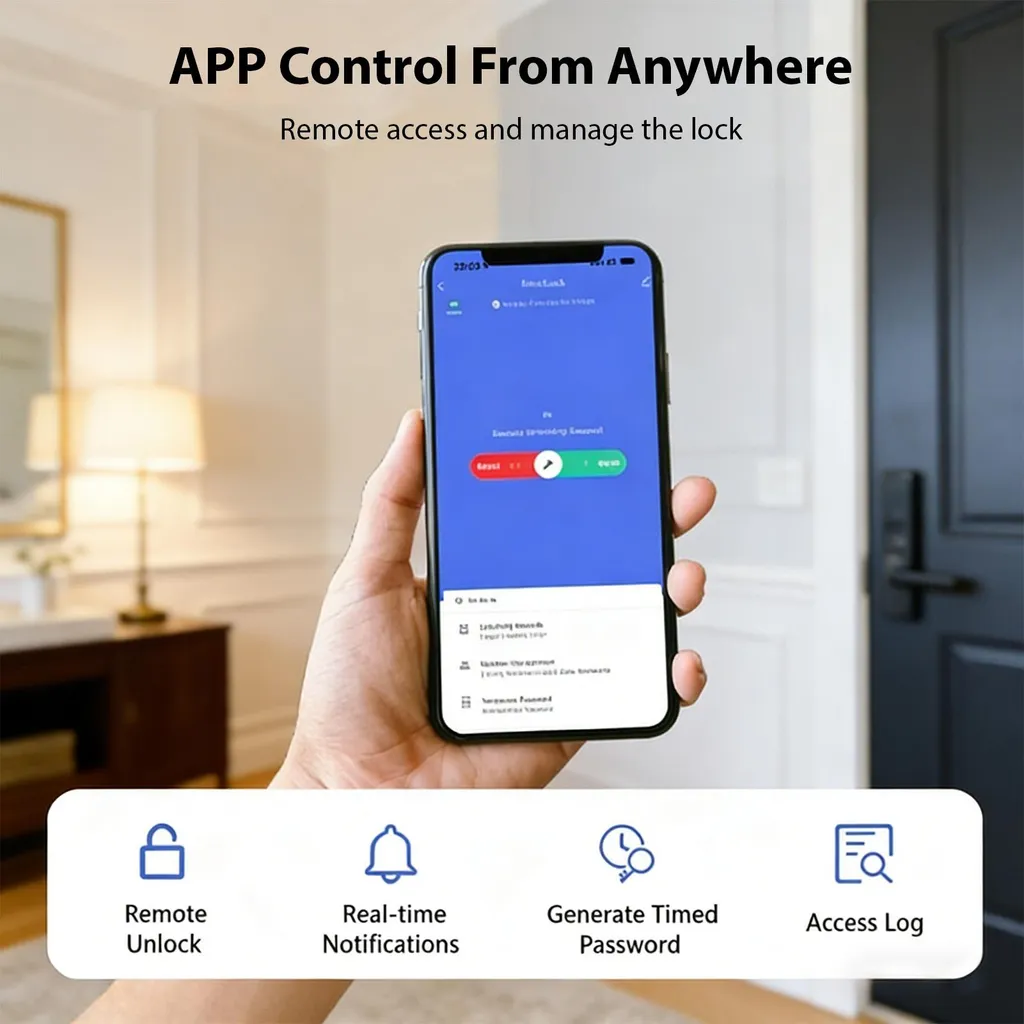 Serrure intelligente double face avec lecteur d'empreinte digitale