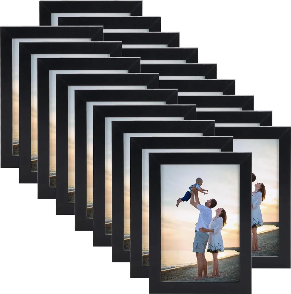 Set Cornici Nere 9x13 cm per Collage Parete: 18 Pezzi Design Minimal