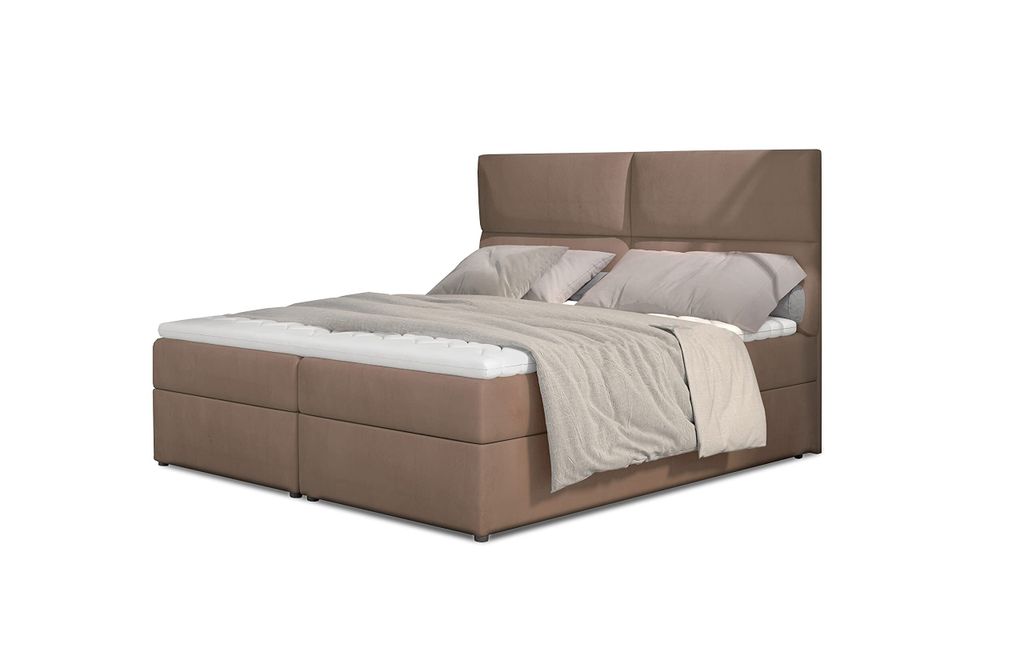 Boxspringbett Sandra 165x200cm Doppelbett Hotelbett Bonelmatratze Bettkasten Polsterbett Bett 23 (Monolith09)