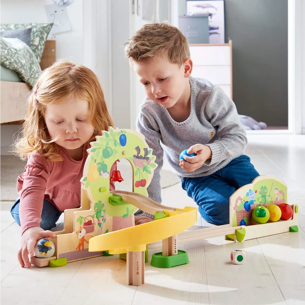 Circuit de billes Kullerbü Verger Haba - Jeu de construction stable 2 ans