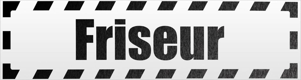 Kiwistar Friseur gestreift Magnetschild Schild magnetisch - 20cm Schwarz - reflektierend - Magnetfolie für Auto PKW Kfz