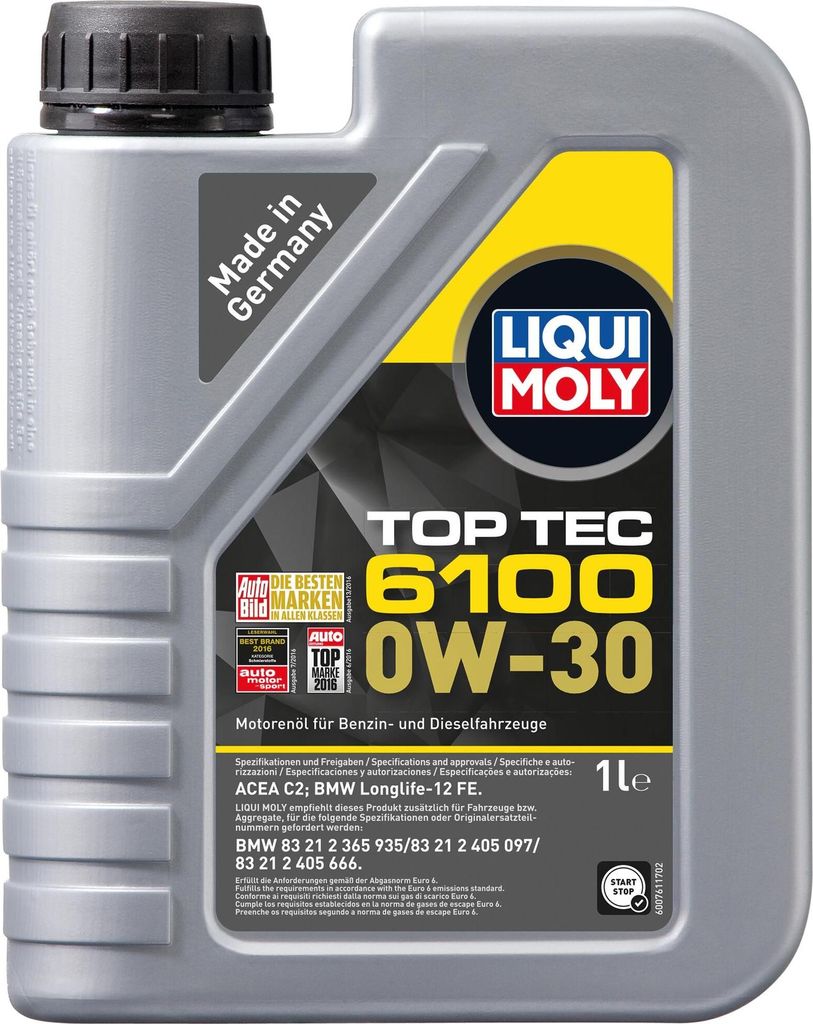 Liqui Moly Top Tec 6100 Sae 0w-30 Motoröl 1l Durchsichtig  Produktbild 