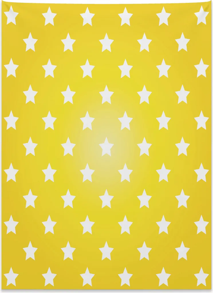 Tappeto da Parete Lavabile Abakuhaus Giallo | Stelle Retrò 110x150