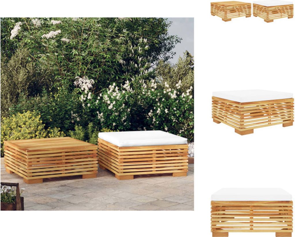 vidaXL 2-tlg. Garten-Lounge-Set Massivholz Teak -  Produktbild 