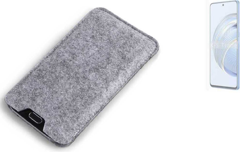 K-S-Trade Filz Handyhülle kompatibel mit Huawei Nova 10 Youth Edition Schutzhülle Filztasche Filz Tasche Case Sleeve Handy Hülle Filzhülle grau