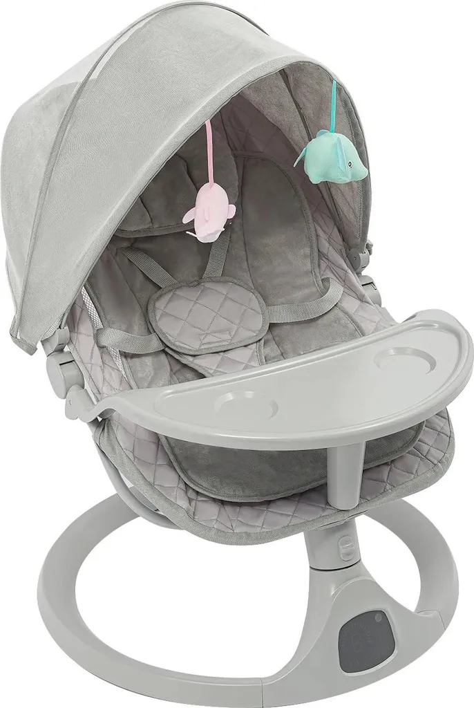 Balançoire électrique bébé grise : idéale pour apaiser et endormir bébé