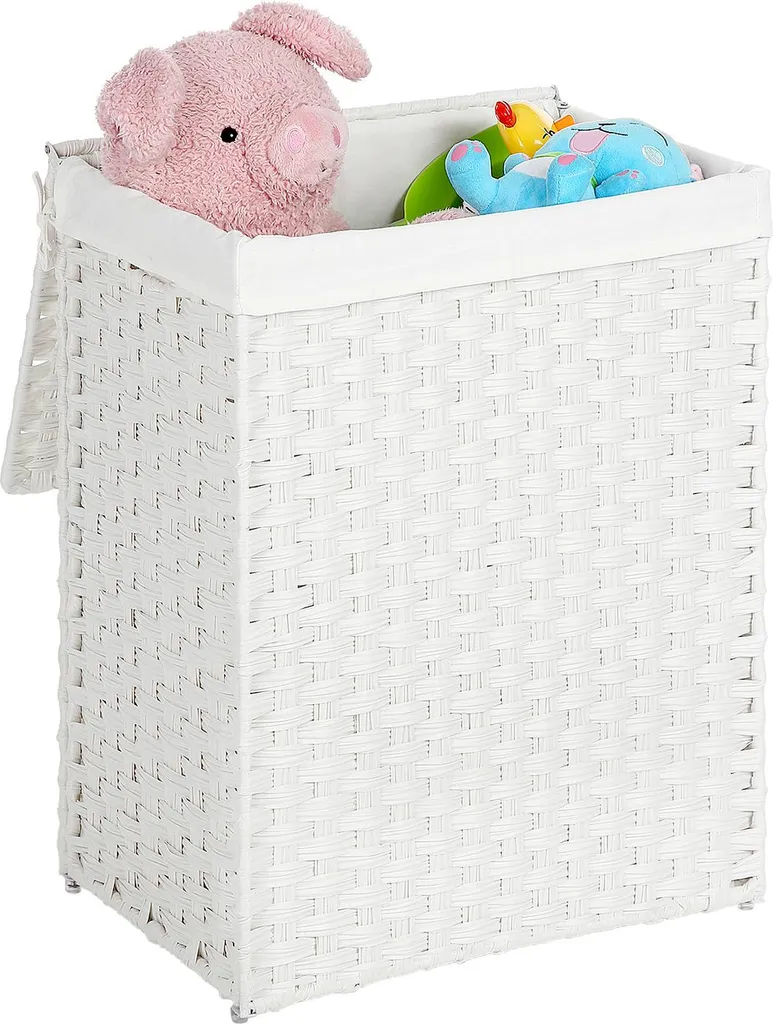 Panier à linge blanc polyrotin ventilé pour stopper les mauvaises odeurs