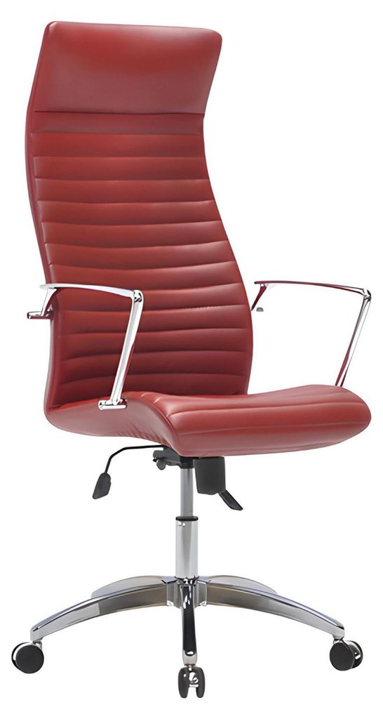 Roter Ledersessel Designer Bürostuhl Drehsessel Arbeitszimmer Sessel