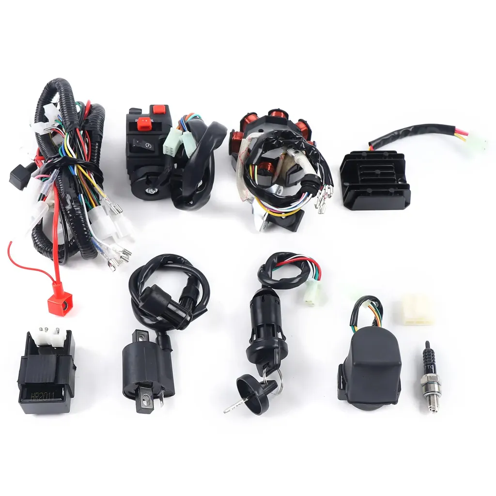 Kit Faisceau Électrique CDI Moto Complet avec Bobine Allumage Noir