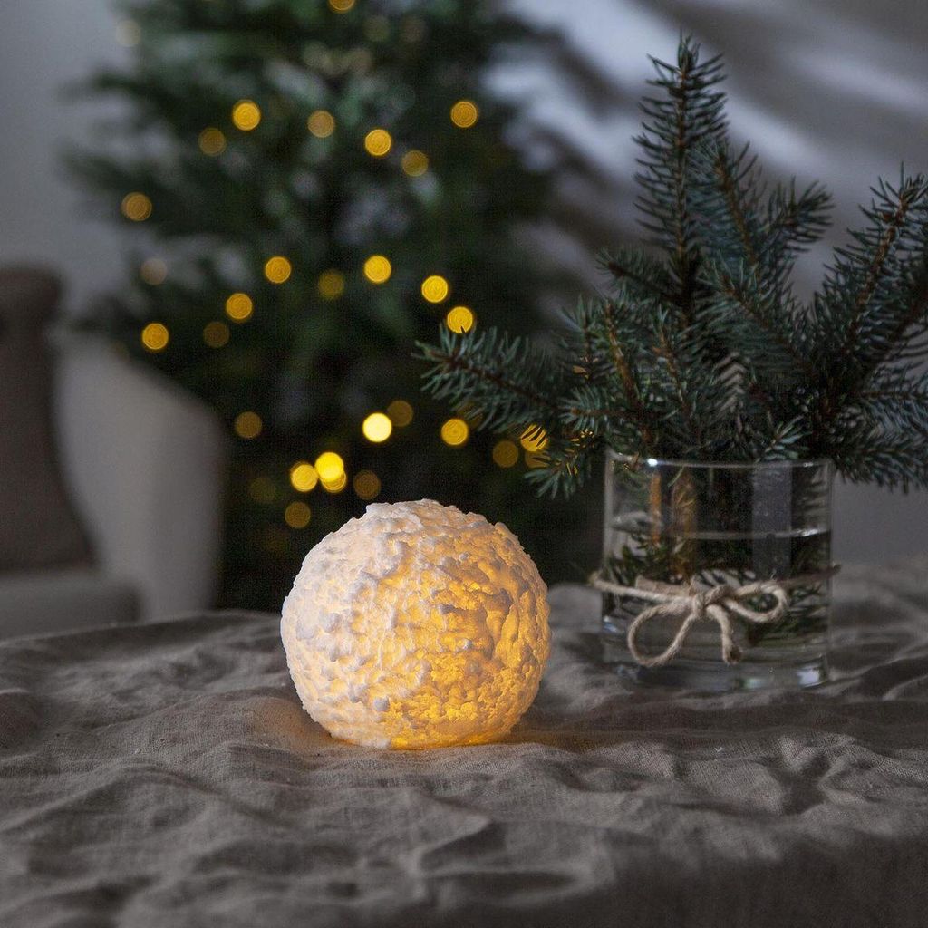 Świeca Led woskowa SNOWBALL śnieżka 9cm Zdjęcie produktu 