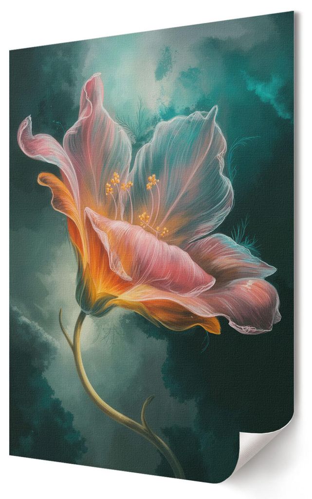 Zauberblume- Kunstdruck A3 (29x42 cm) - Künstlerisch, ausdrucksstark, modern- Wandbild für Wohnzimmer Schlafzimmer & Flur, Modernes Poster Wandde...