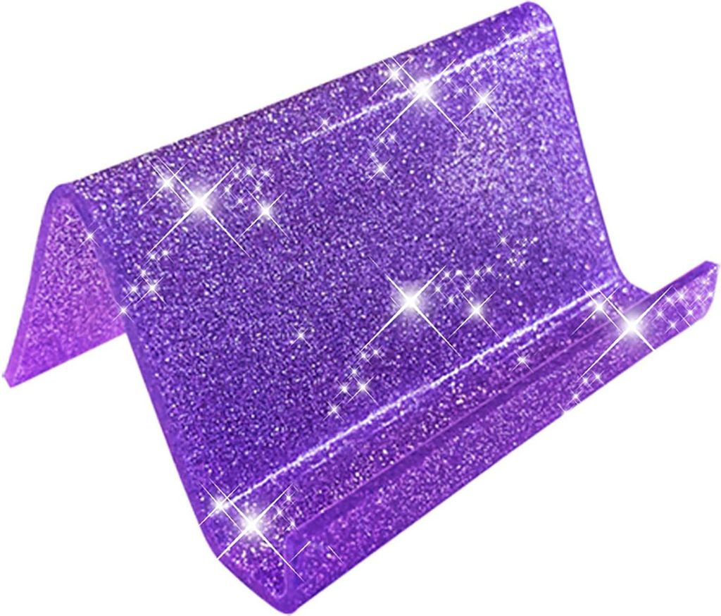 Visitenkartenhalter aus Acryl für den Schreibtisch, Pailletten-Glitzer, Desktop-Namenskarten-Organizer, Ständer für das Home Office