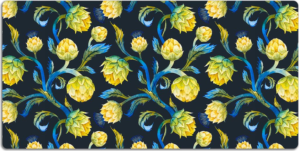 Schreibtischmatte Tischunterlage 100x50 cm Mauspad - Artischockenblumen.