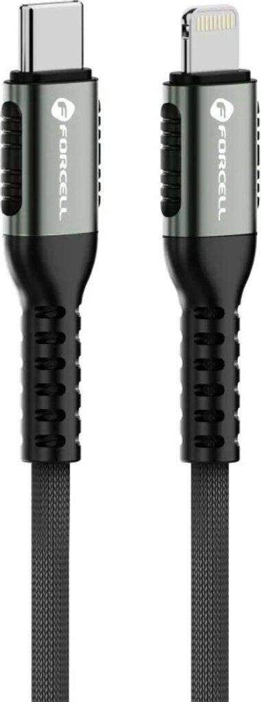 Forcell 3m USB-C-Lightning Kabel, 27W, Nylon Schwarz