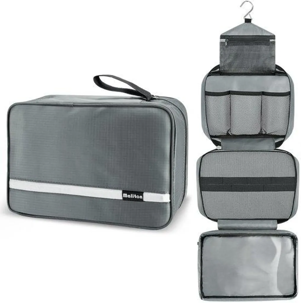 Sac de voyage gris imperméable multi-poches - Format 40L ultra léger