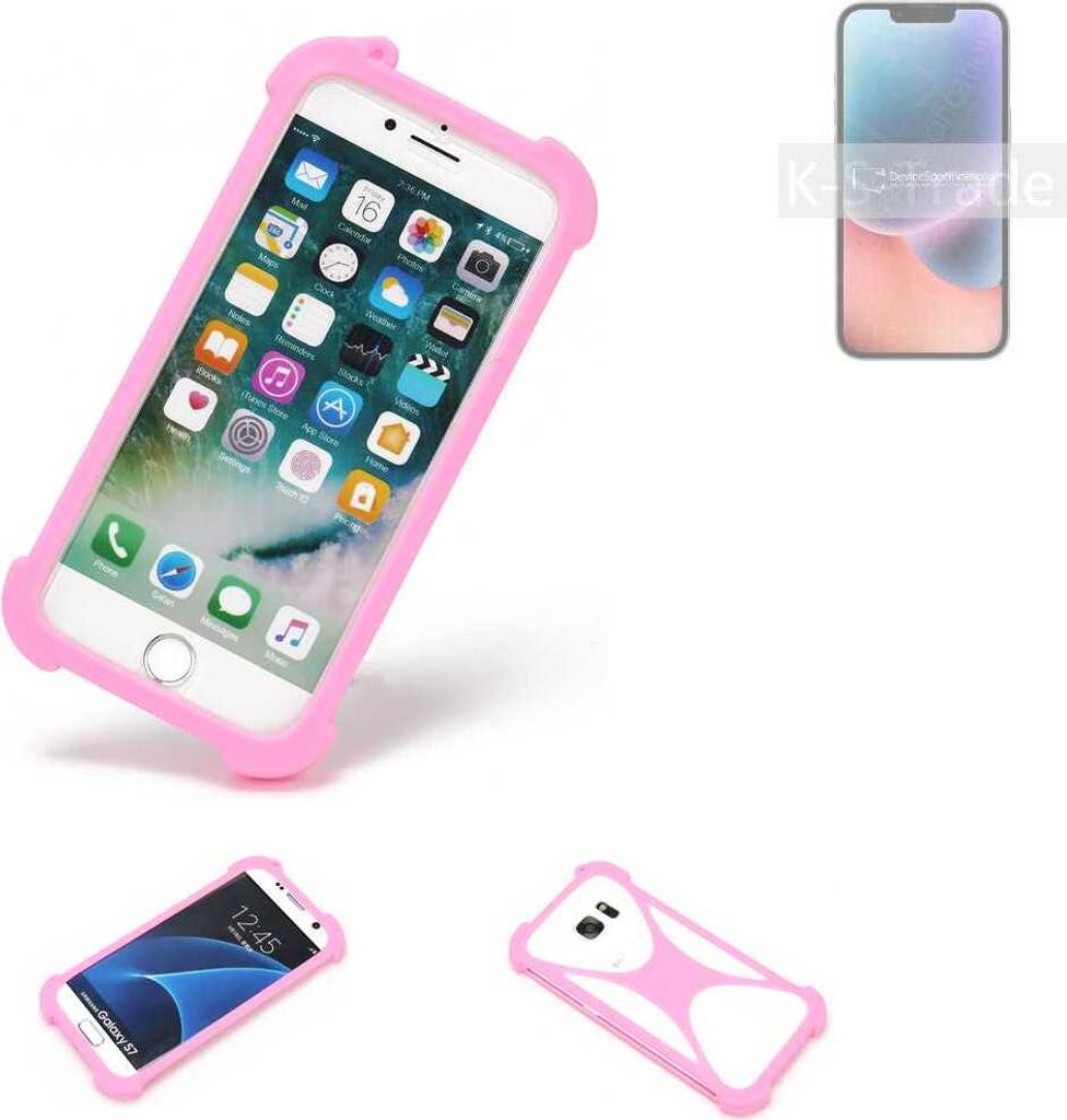 K-S-Trade Handy Hülle kompatibel mit Apple iPhone 14 Schutz Hülle Bumper Silikon Schutz Hülle Cover Case Silikoncase Silikonbumper TPU Softcase