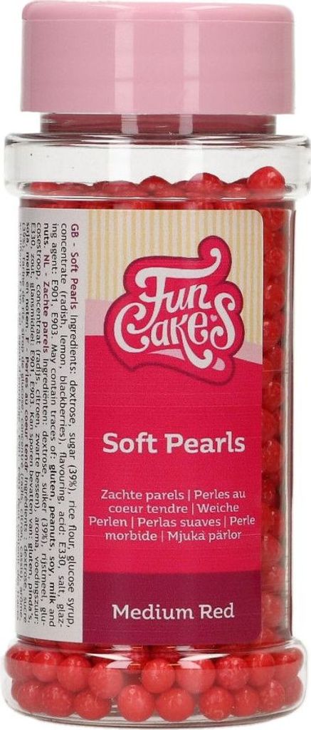 FunCakes Soft Pearls Medium Rot 80 g