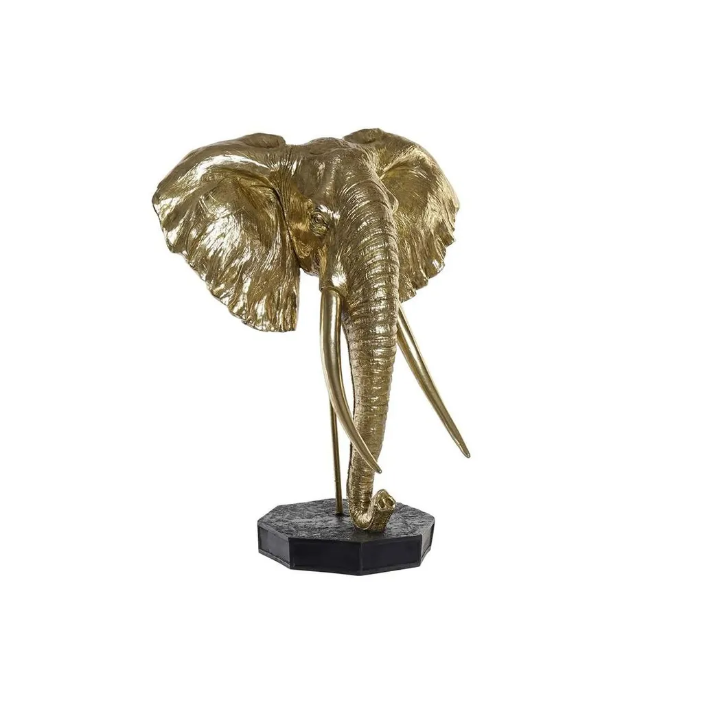 Figurine Éléphant Oriental Noir et Or DKD Home Decor - 60 x 36 x 73 cm
