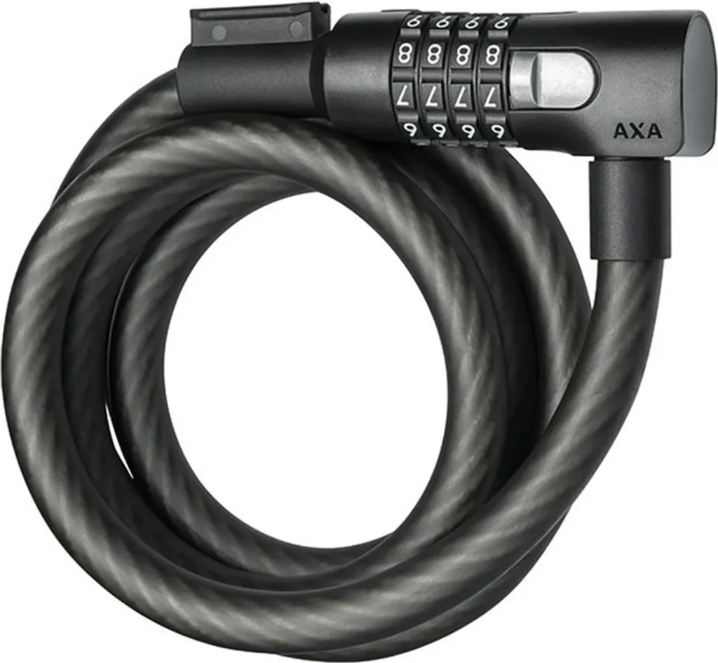 Câble Antivol Long 180cm AXA Resolute Ø15mm avec Code de Sécurité Noir