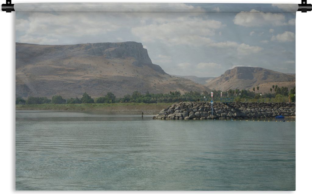 MuchoWow® Wandteppich Wandbehang Berg - Wasser - Hafen Produktbild 