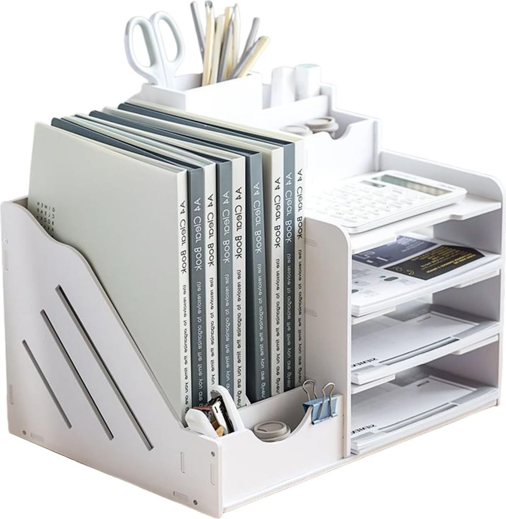STILVORA Briefablage Organizer, Ablagekorb Büro, Dokumentenablage, Büroregal für Ordner, Büro Zubehör Ablage, Ablagefach für Dokumente
