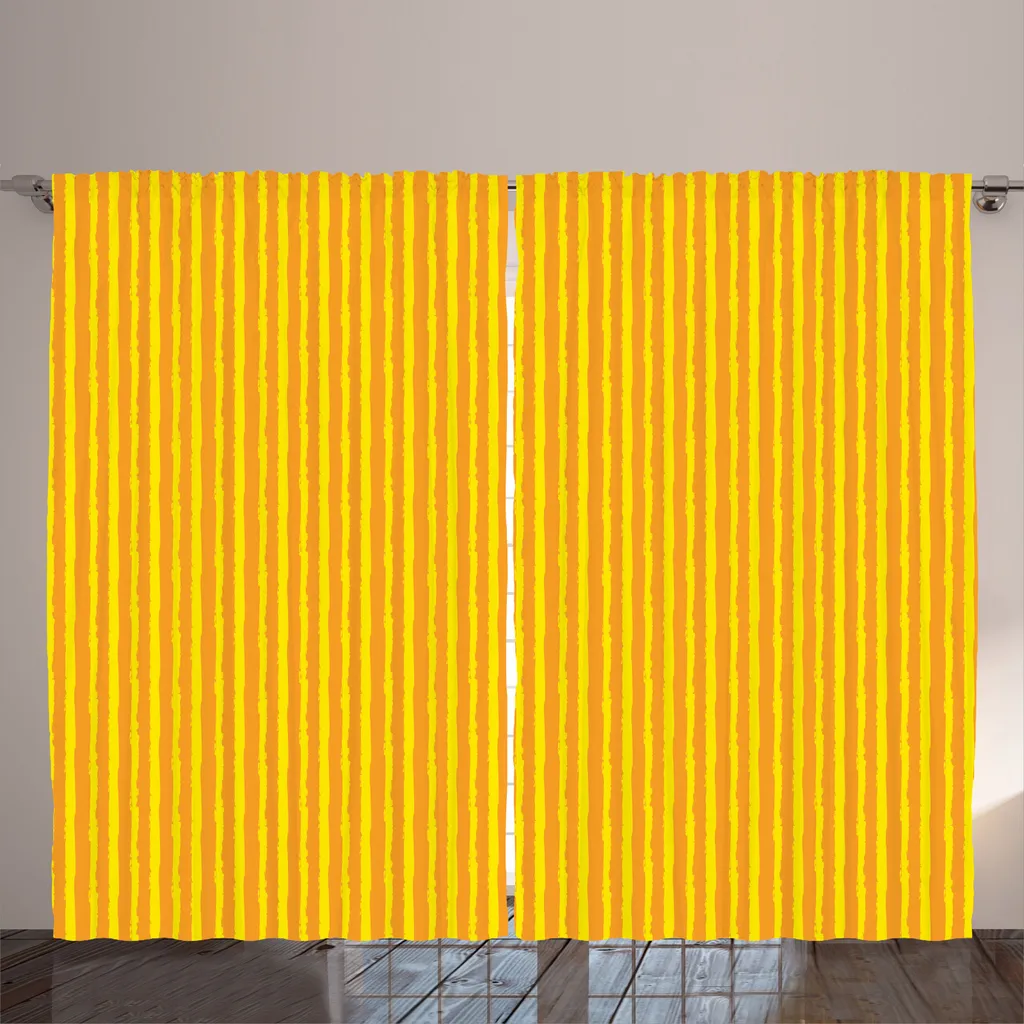 ABAKUHAUS Rideau Rustique Orange à Coups de Pinceau - 280 x 225 cm
