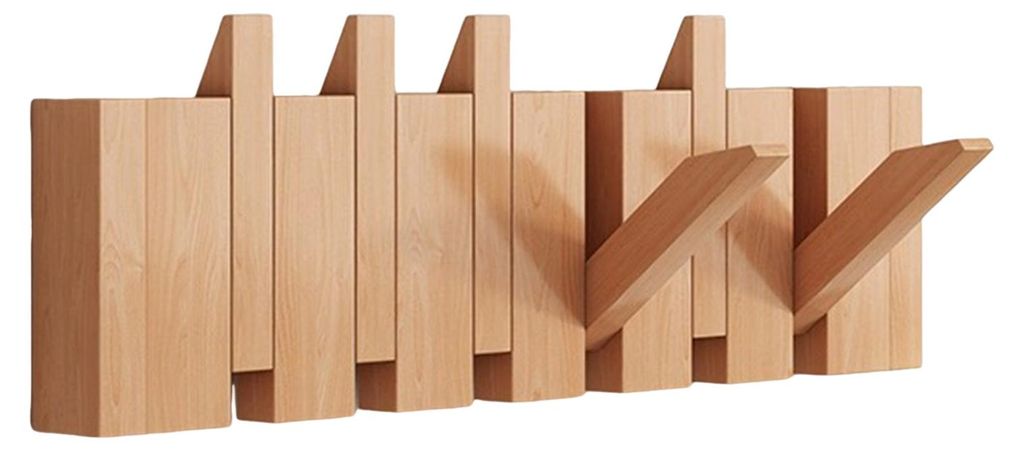 Wandmontierter Kleiderhaken im Klavierstil aus Holz, rustikaler Handtuchhalter mit mehreren Haken für Mäntel, Hüte, Schals und Schlüssel, ideal...