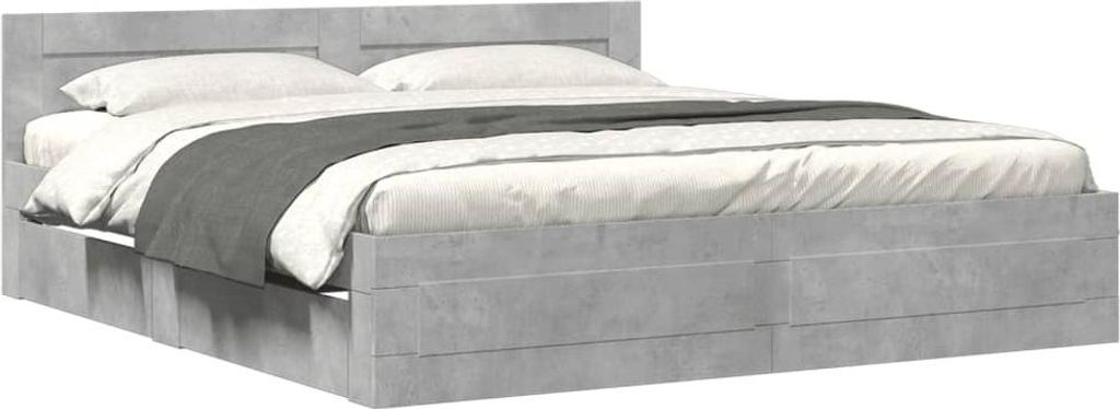 vidaXL Rám postele s čelem betonově šedý 200x200 cm Obrázek produktu 
