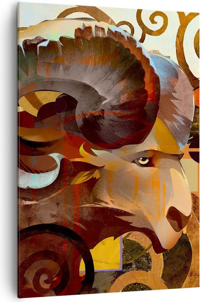 Bild auf Leinwand - Leinwandbild - Einteilig - Tier Abstraktion - 70x100cm - Wand Bild - Wanddeko - Wandbilder - Leinwanddruck - Wanddekoration - L...