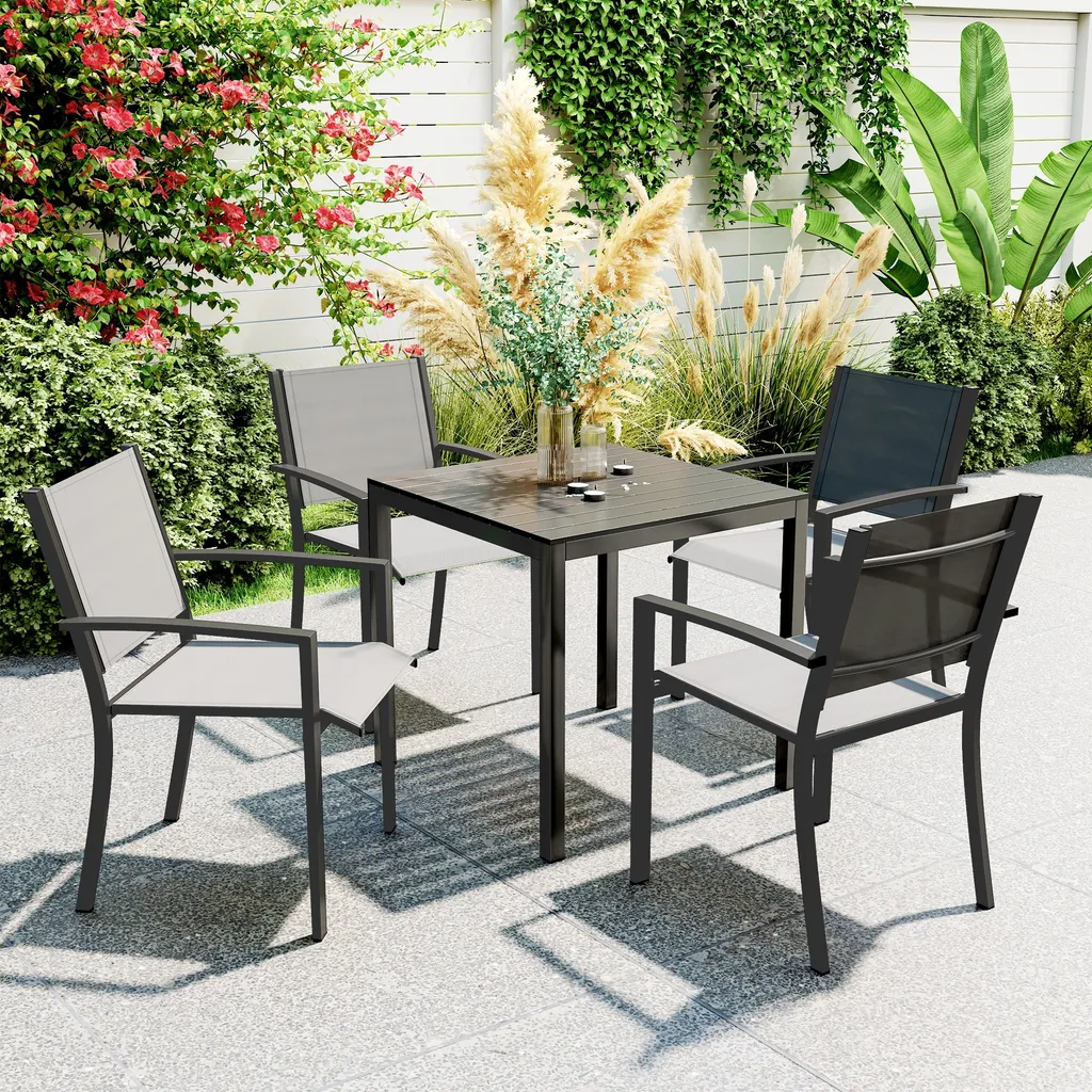 Tavolo Campeggio Alluminio 73x73 Outsunny Tavolo Buffet Pieghevole - 2