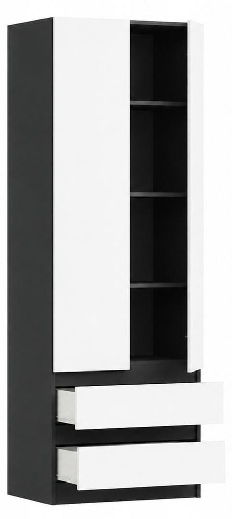 Kleiderschrank, zweitürig, 60 cm breit, geräumig, Produktbild 