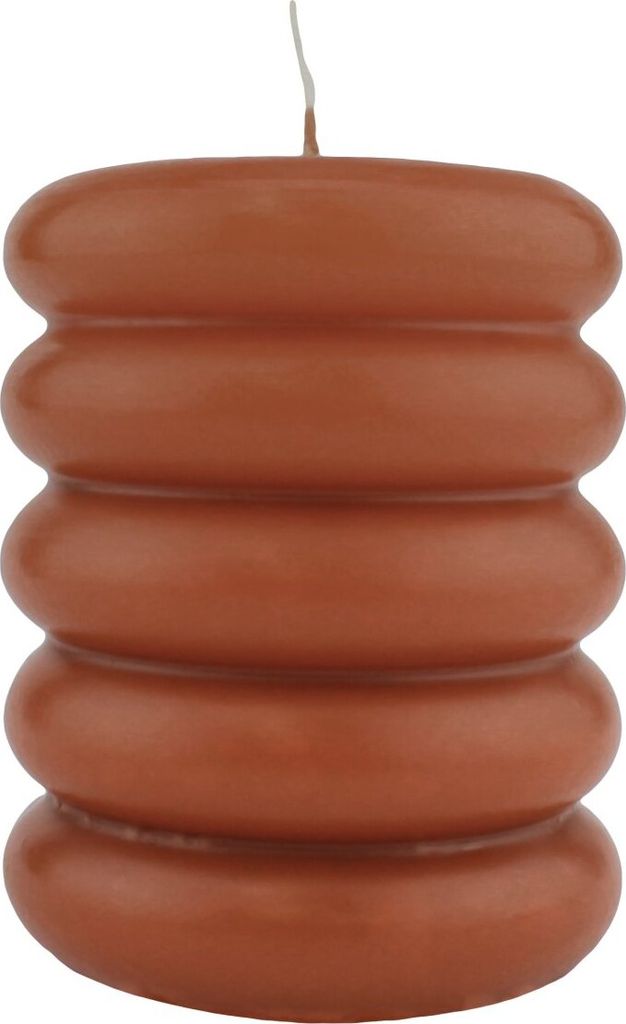 Stumpenkerzen "Sculptura" Cognac, 110 x Ø 90 mm, 4 Stück, Weihnachtskerzen, Adventskerzen-Set