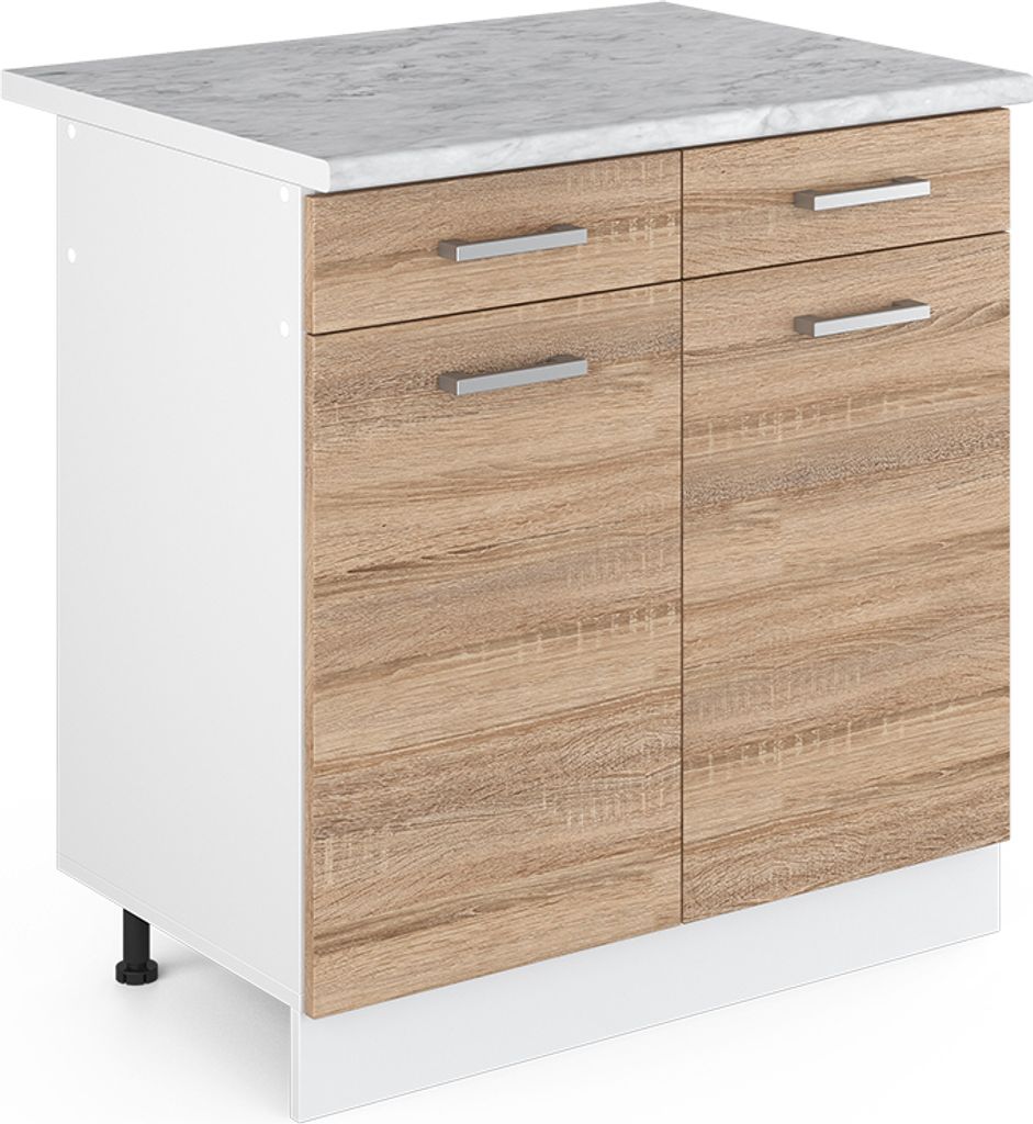 Küchenunterschrank Vicco R-Line Sonoma 80 cm , AP Marmor, Model 29727