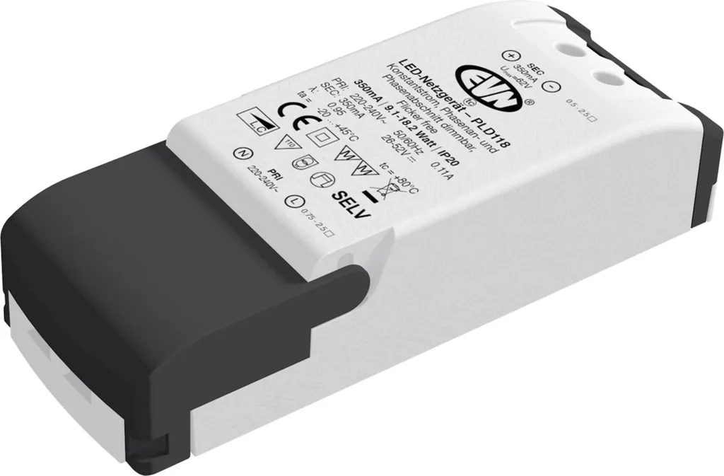 Driver LED 350mA EVN 18W IP20 Gradable début et fin de phase TRIAC