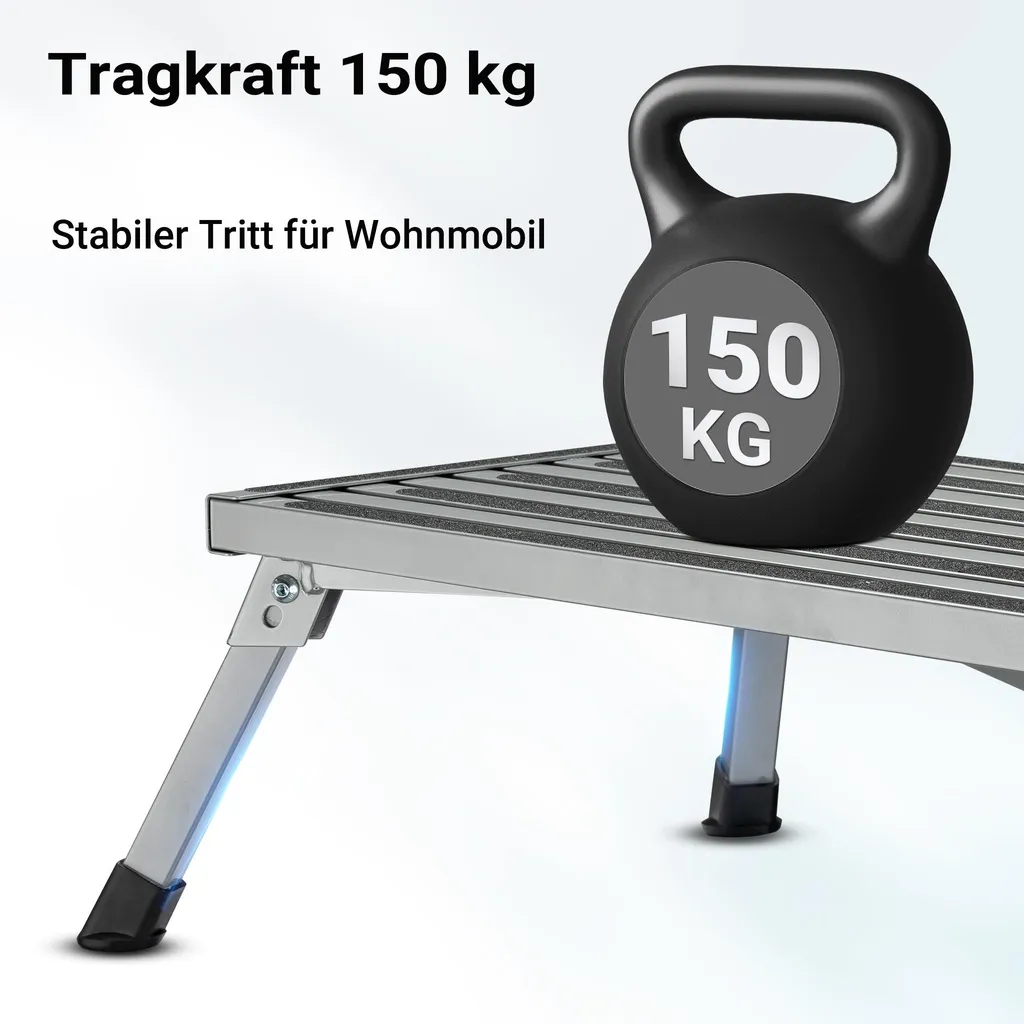 Marchepied Camping Wiltec - Solution Stable contre les Chutes 150kg
