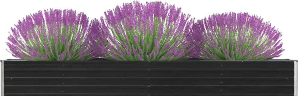 furnicato Garten-Hochbeet Verzinkter Stahl 320×40×45 cm Anthrazit
