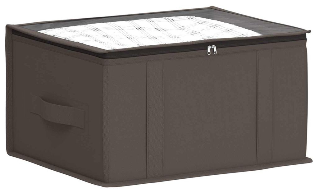 vidaXL Aufbewahrungsbox mit transparentem Oberfenster Grau Vliesstoff