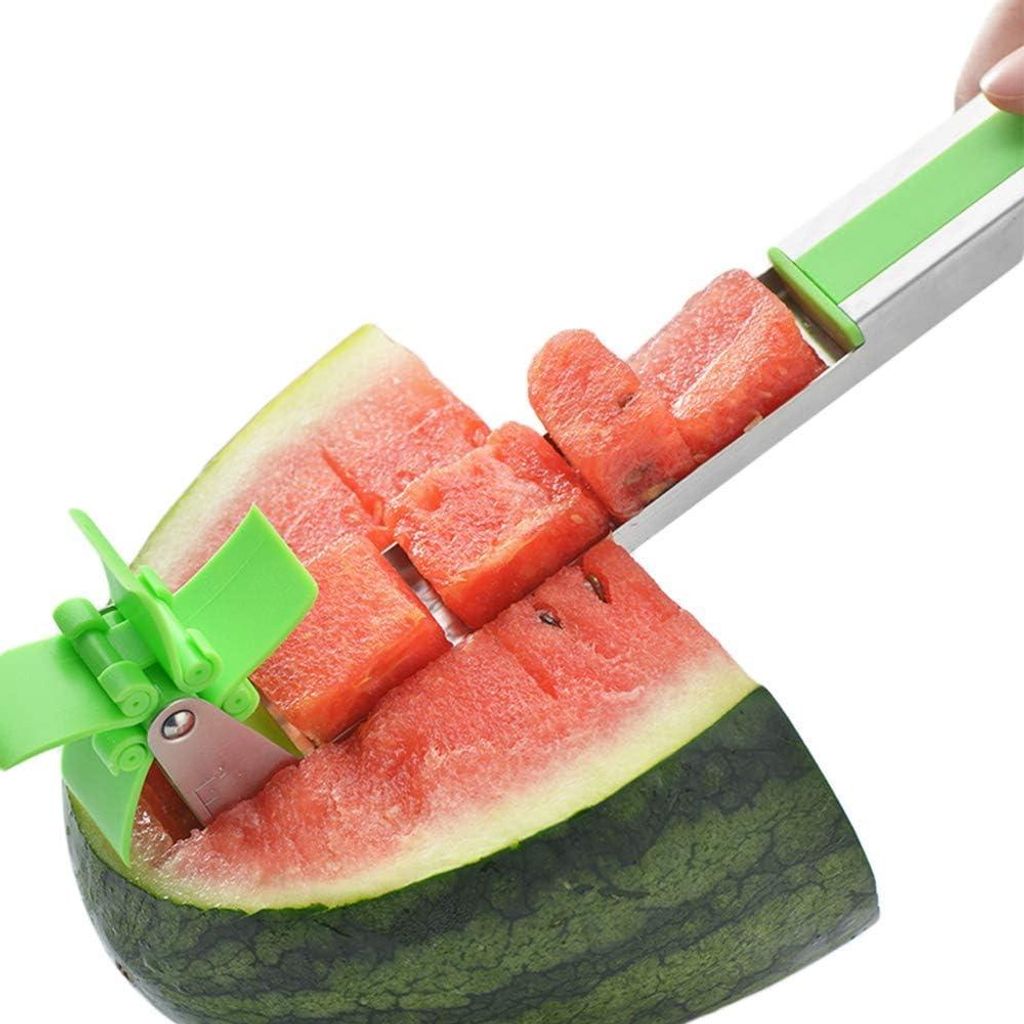 Windmühlen-Wassermelonenschneider, Melonenausstecher, Küchen-Obstmesserschneider und -Servierer