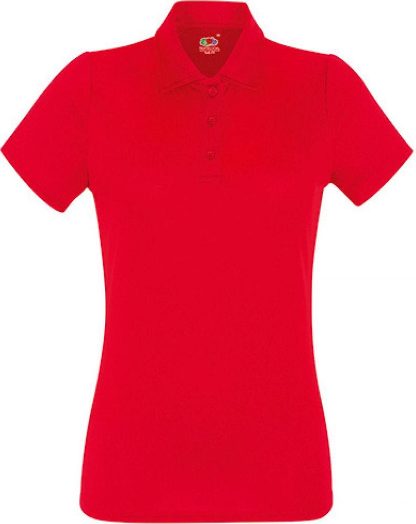Fruit of the Loom 63-040-0 | Damen Performance Sport Polo-Shirt - Farbe: Red - Größe: S